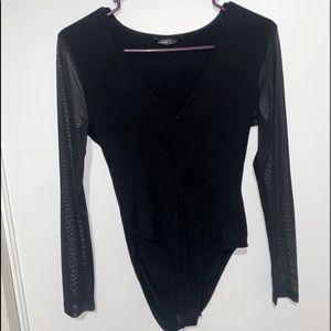 Black and mesh bodysuit